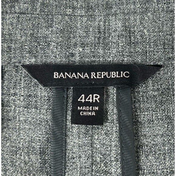 Banana Republic Mens 44R Gray Slim Fit Linen 2 Button Sport Coat Blazer Jacket - Picture 10 of 12
